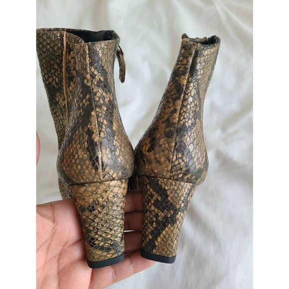 Free‎ People 2652026 Cybill Heel Boots Women's Size 36 Brown Snakeskin Leather - Picture 4 of 5